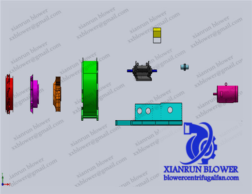 3000Pa -25425Pa Custom Industrial Fan Blower Design Drawings Concrete Strength