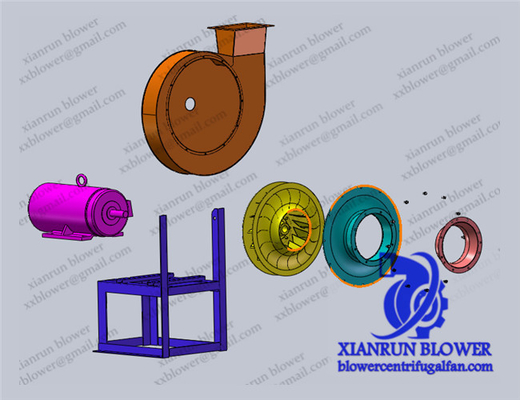3000Pa -25425Pa Custom Industrial Fan Blower Design Drawings Concrete Strength
