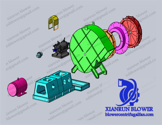3000Pa -25425Pa Custom Industrial Fan Blower Design Drawings Concrete Strength